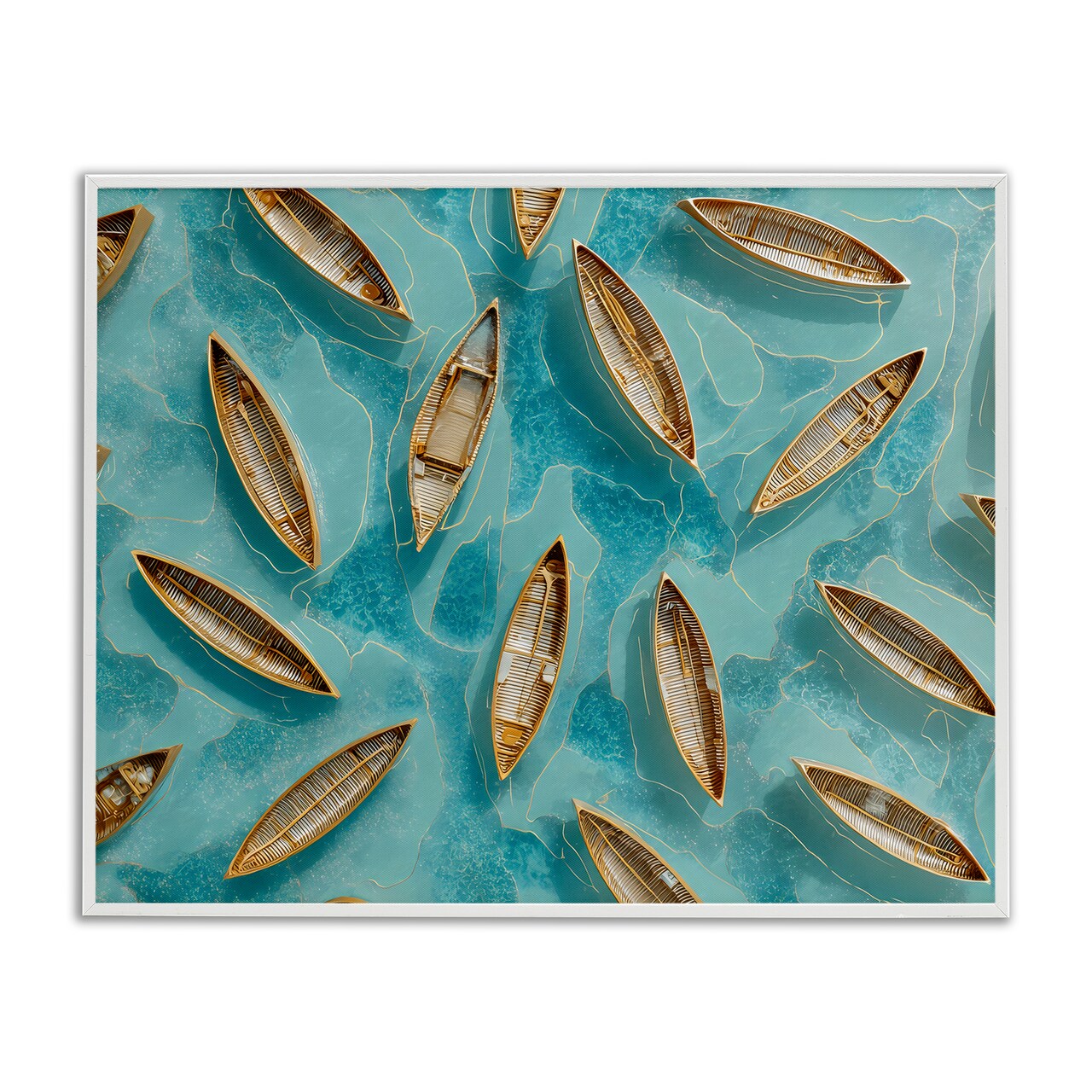 Stupell Industries Harmonious Canoes on Water Framed Giclee, design by Franklyn Gregory
